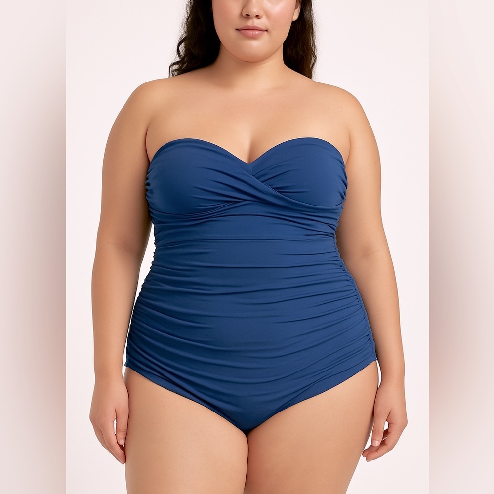 Jantzen Teal Strapless One-Piece Swimsuit